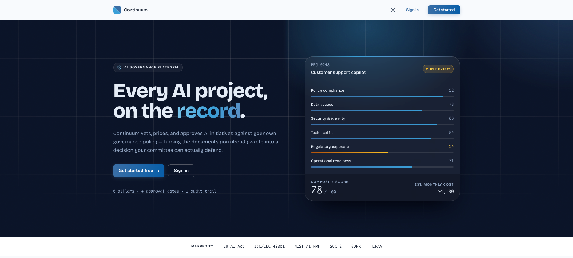 Continuum platform screenshot